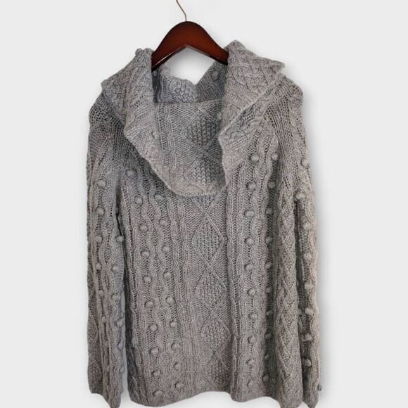 Love Token Womens Sweater Sz Medium Pullover Grey Wool Oversized Collar Lagenloo - Picture 3 of 10